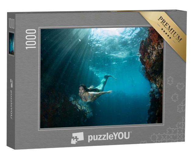 Puzzle 1000 Teile „Meerjungfrau im tiefen Ozean“