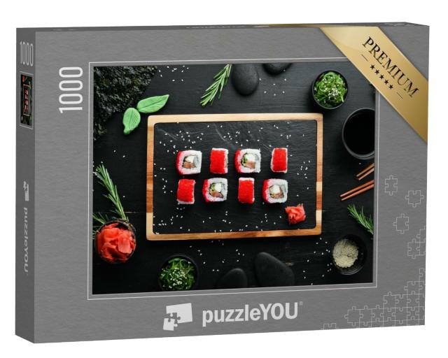 Puzzle 1000 Teile „Frische Sushi-Rolle mit Kaviar“