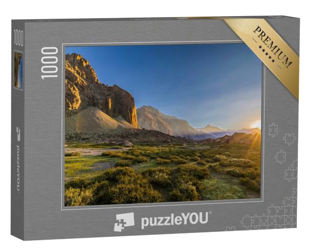 Puzzle 1000 Teile „Sonnenuntergang am Cajon del Maipo, Chile“