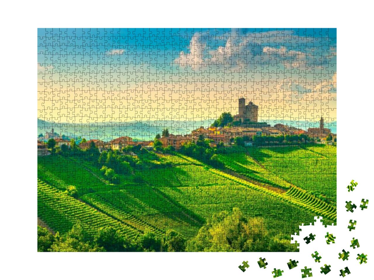 Puzzle 1000 Teile „Idyllische Weinberge in Piemont, Norditalien“