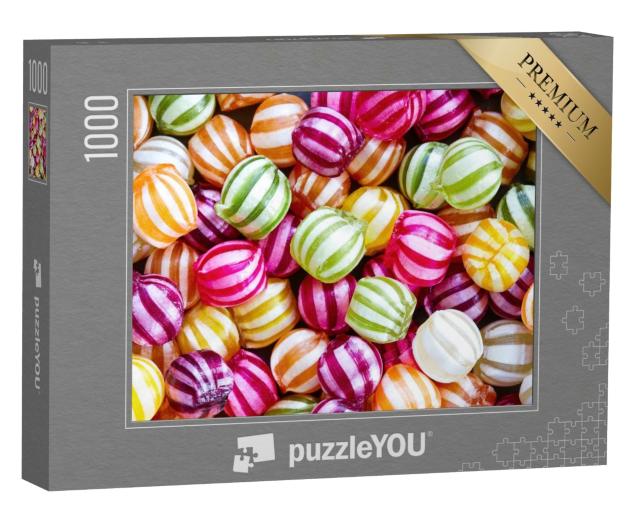 Puzzle 1000 Teile „Gestreifte Bonbons in verschiedenen Farben“