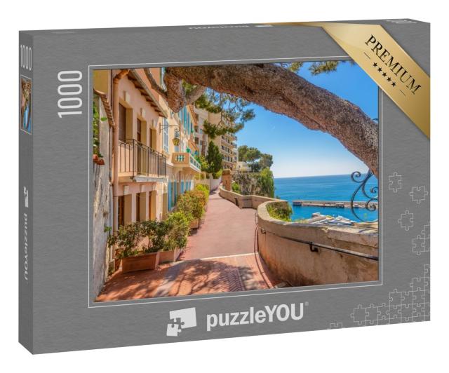 Puzzle 1000 Teile „Küstenstraße in Monaco Village, Monte-Carlo, Monaco“