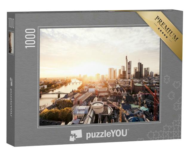 Puzzle 1000 Teile „Sonnenuntergang über der Frankfurter Skyline“