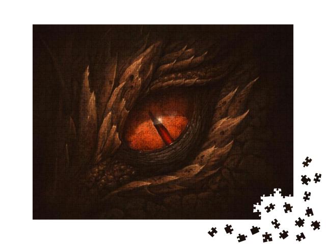Puzzle 1000 Teile „Auge eines Fantasiedrachens “