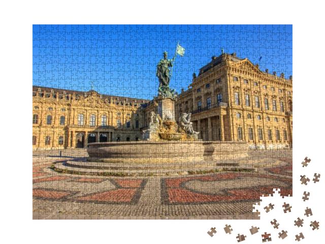 Puzzle 1000 Teile „Frankonia-Brunnen und die Fassade der Würzburger Residenz“