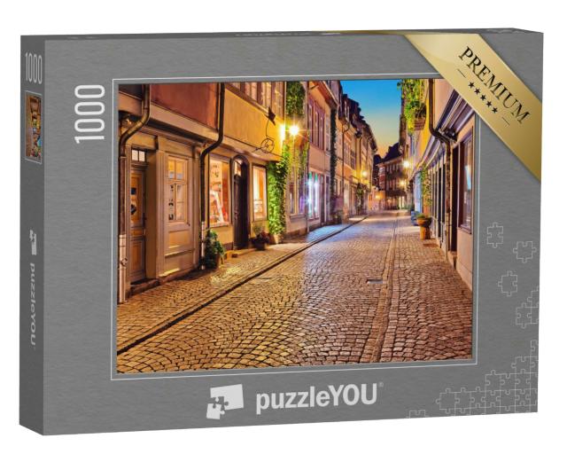 Puzzle 1000 Teile „Malerische alte Straße in Erfurt, Deutschland“
