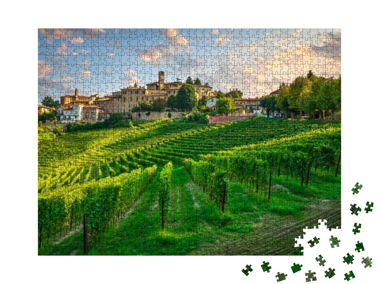 Puzzle 1000 Teile „Das Dorf Neive und die Weinberge der Langhe“