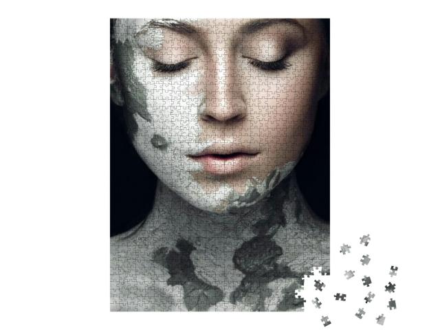 Puzzle 1000 Teile „Frau mit mineralischer Maske “