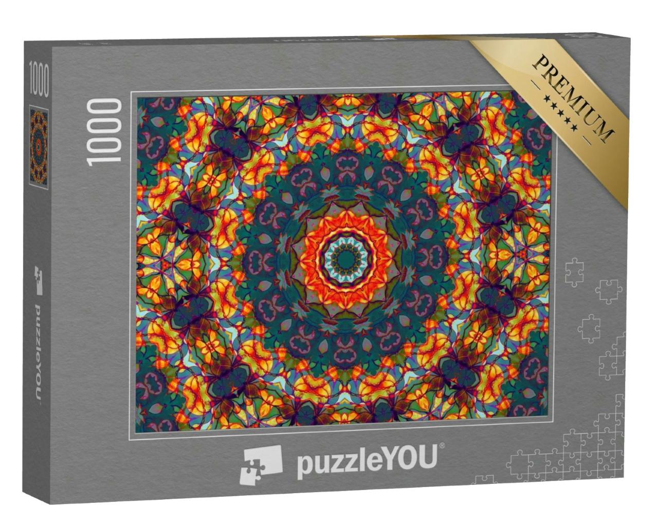 Puzzle 1000 Teile „Leuchtendes Mandala “