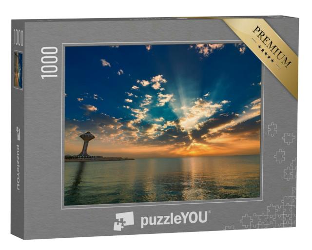 Puzzle 1000 Teile „Sonnenaufgang über Khobar Corniche-Saudi-Arabien“