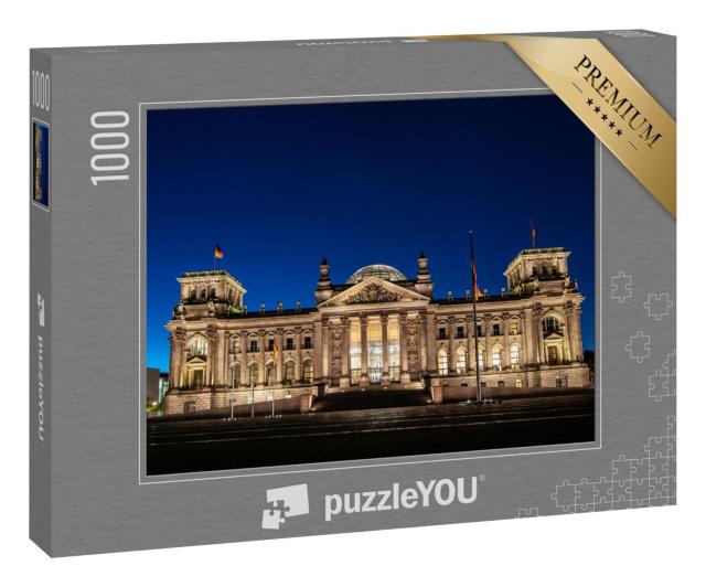 Puzzle 1000 Teile „Beleuchter Reichstag bei Nacht, Berlin“