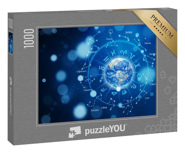 Puzzle 1000 Teile „Tierkreiszeichen im Inneren des Horoskopkreises“