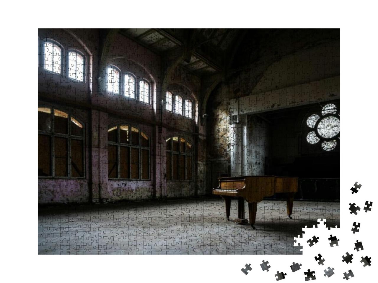 Puzzle 1000 Teile „Ein Klavier an einem verlorenen Ort“