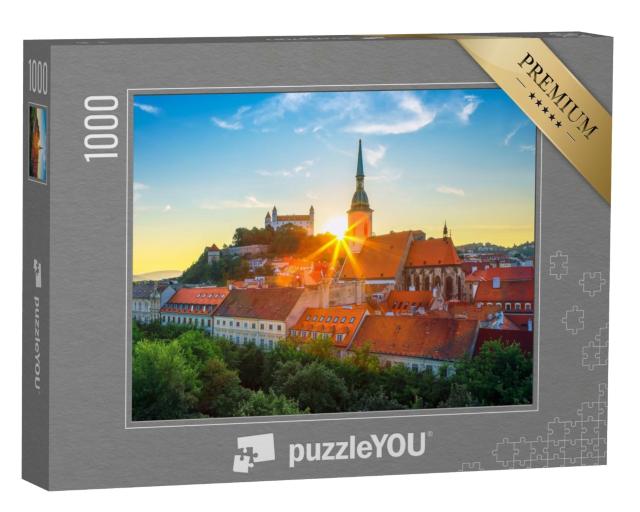 Puzzle 1000 Teile „Burg Bratislava über der Donau in der Altstadt von Bratislava, Slowakei“
