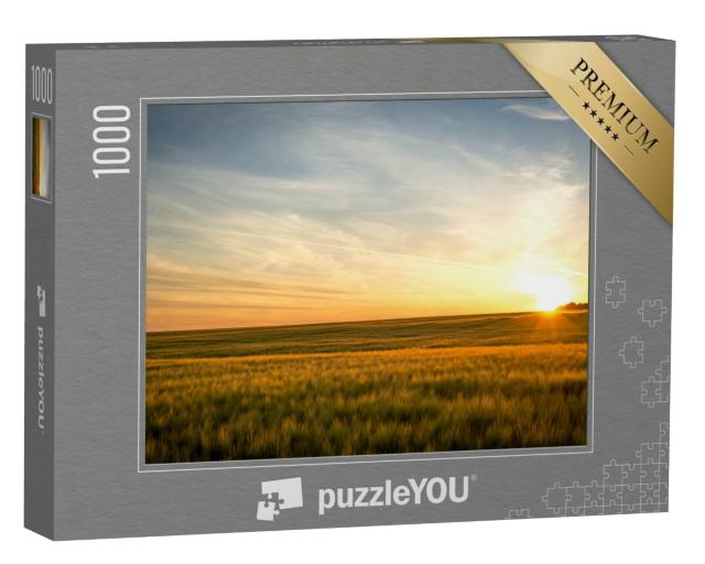 Puzzle 1000 Teile „Sonnenuntergang auf dem Feld“