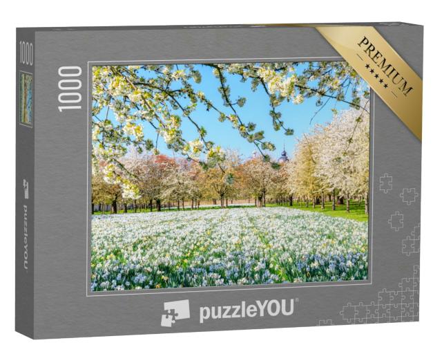 Puzzle 1000 Teile „Blühender Schlossgarten in Schwetzingen, Deutschland“