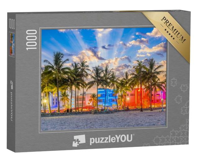 Puzzle 1000 Teile „Stadtbild am Ocean Drive in Miami Beach, Florida, USA“