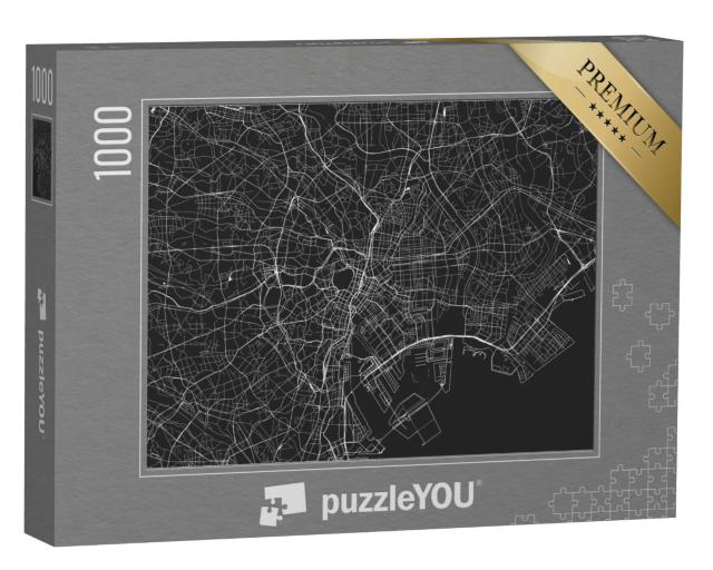 Puzzle 1000 Teile „Illustration der Stadt Tokio, Insel Honshu, Japan“