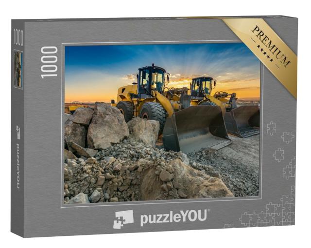 Puzzle 1000 Teile „Zwei Bagger auf einer Baustelle“