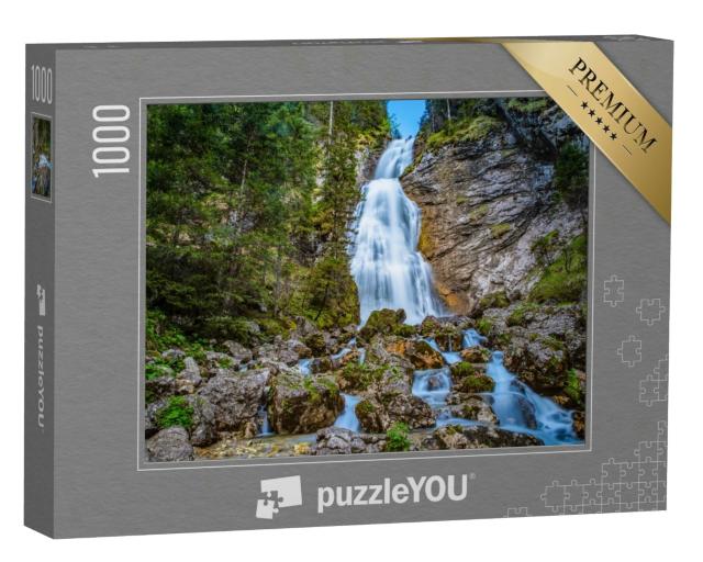 Puzzle 1000 Teile „Wasserfall bei Kenzenhütte, Ammergauer Allgäuer Alpen“