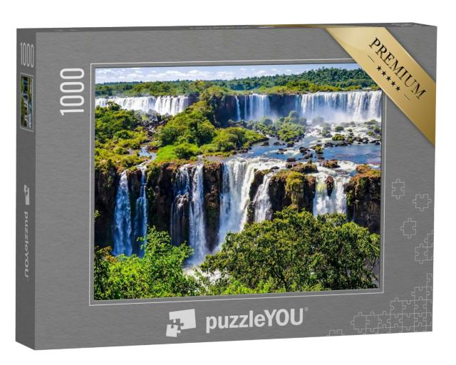 Puzzle 1000 Teile „Wasserfalllandschaft mit Flusspanorama“