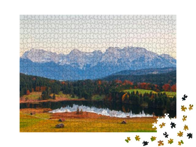 Puzzle 1000 Teile „Bergweiher am Geroldsee, Bayern“