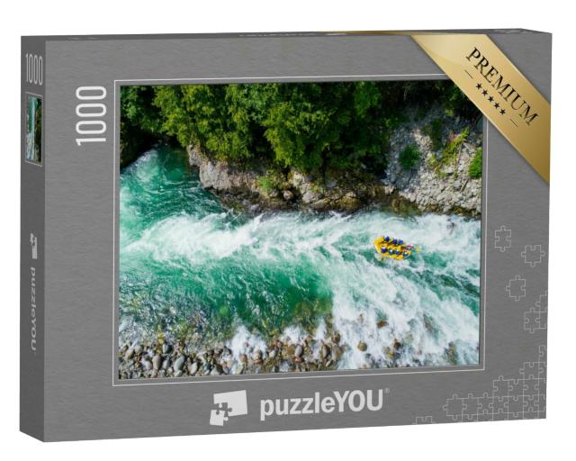 Puzzle 1000 Teile „Wildwasser-Rafting im Piemont, Italien“