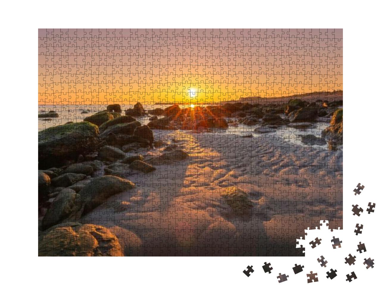 Puzzle 1000 Teile „Friedlicher Morgen am Strand von Helgoland“