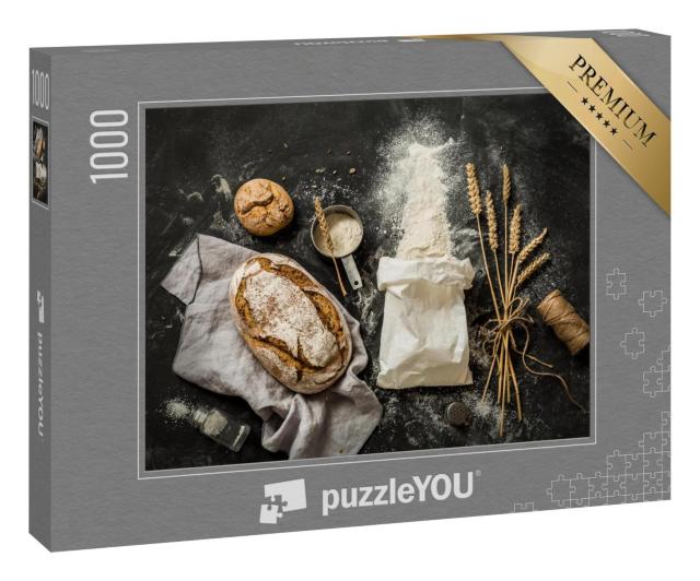 Puzzle 1000 Teile „Rustikales Brot und Mehl“