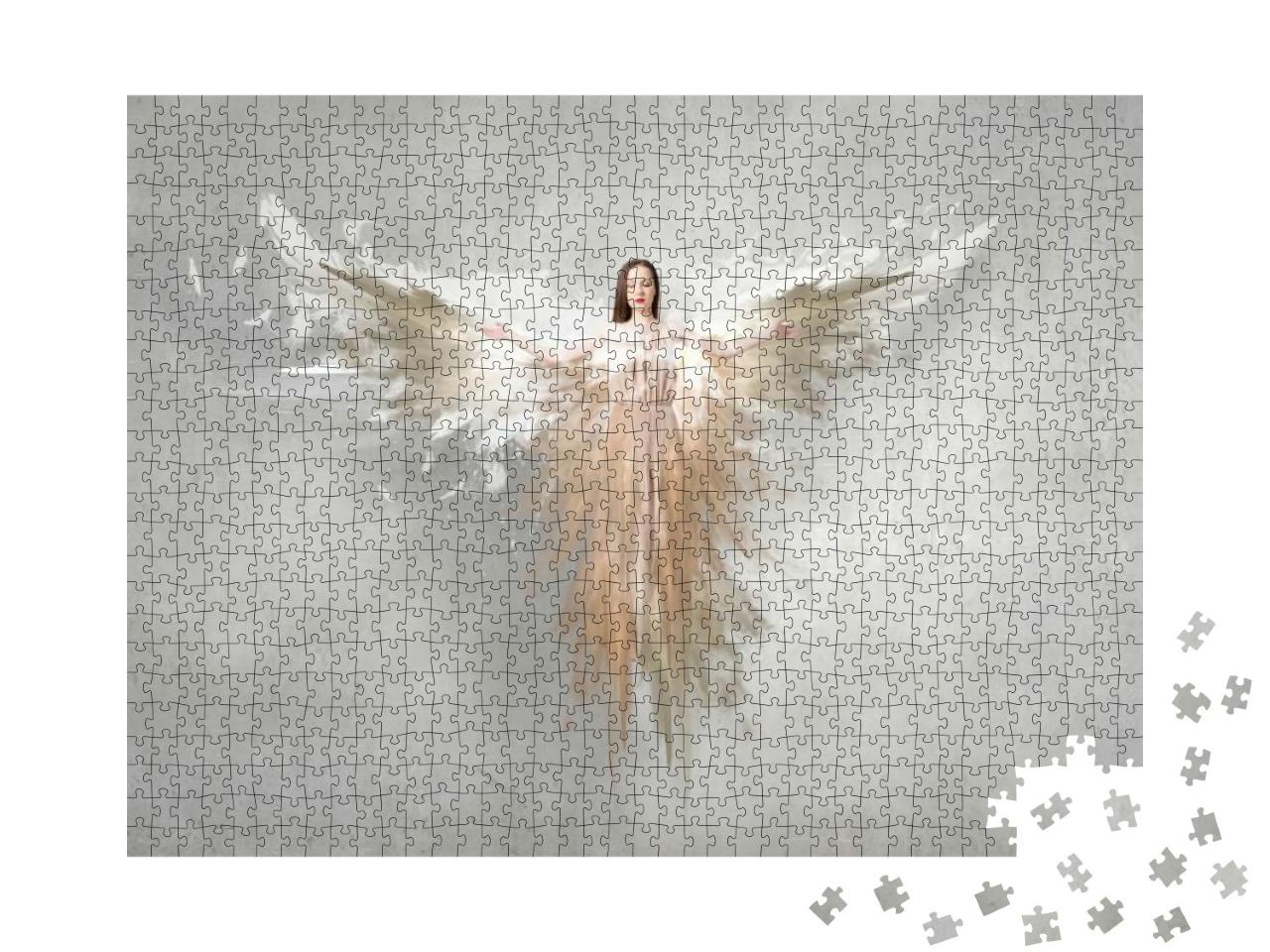 Puzzle 1000 Teile „Engelhafte schöne Frau“
