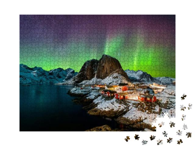 Puzzle 1000 Teile „Polarlichter über Hamoy, Norwegen“