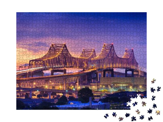 Puzzle 1000 Teile „New Orleans, Louisiana, Crescent City Connection Bridge“