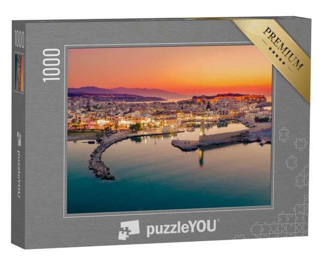 Puzzle 1000 Teile „Der alte venezianische Hafen von Rethymno Stadt, Insel Kreta, Griechenland“