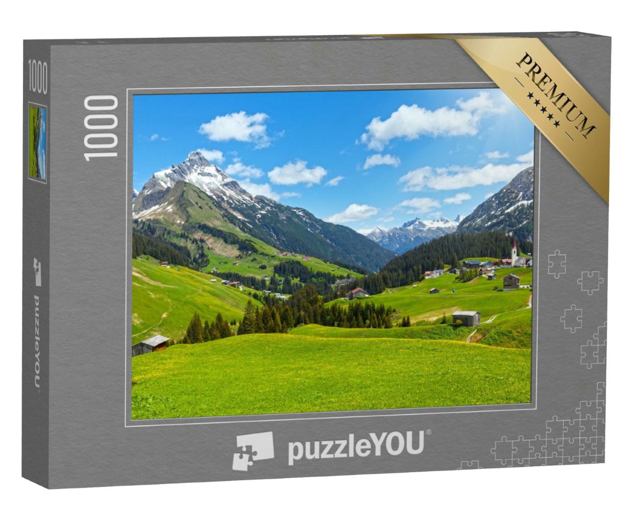 Puzzle 1000 Teile „Sommerlicher Bergblick zum Biberkopf“