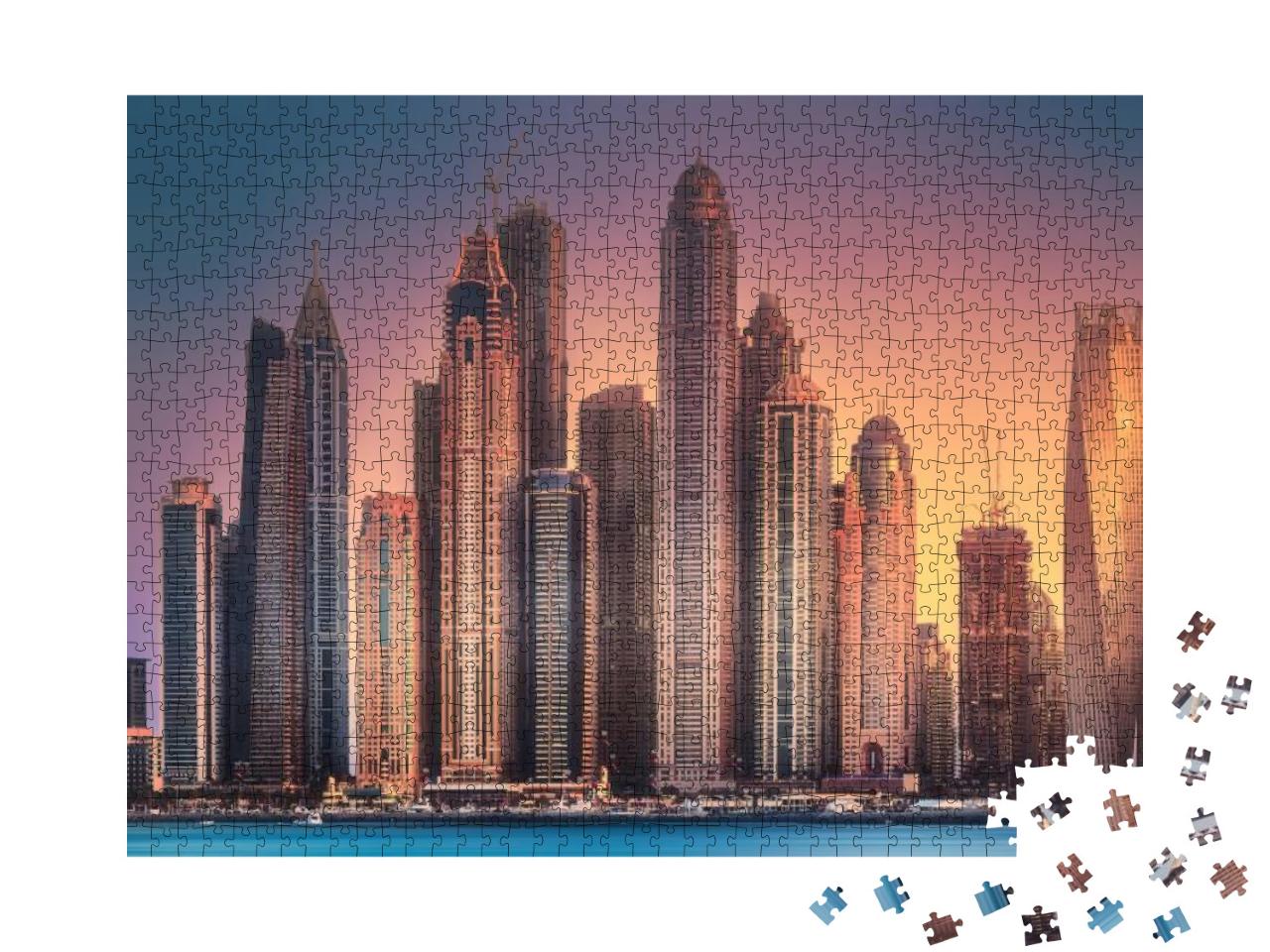 Puzzle 1000 Teile „Dubai Marina, Blick von Palm Jumeirah“