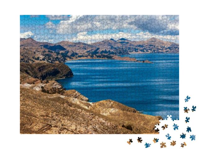 Puzzle 1000 Teile „Titicacasee an der Grenze zwischen Peru und Bolivien“