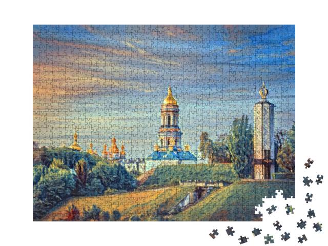 Puzzle 1000 Teile „im Stil von Paul-Cezanne - Kloster Kiew - Puzzle-Kollektion Künstler & Gemälde“
