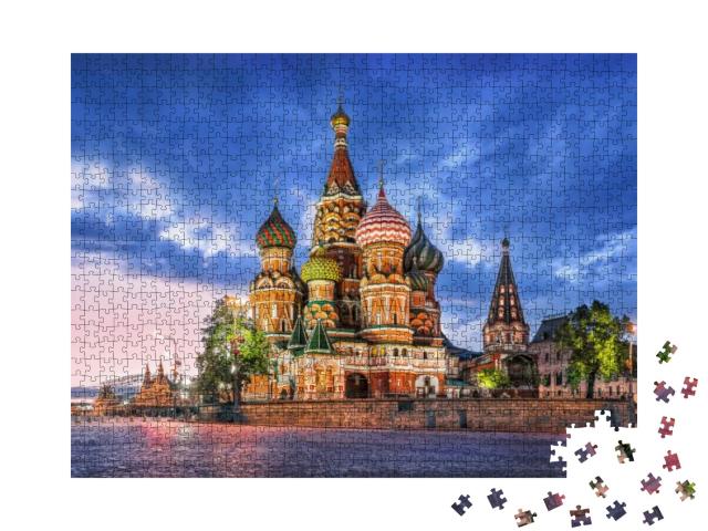 Puzzle 1000 Teile „Basilius-Kathedrale an einem Sommerabend, Moskau“