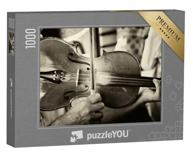 Puzzle 1000 Teile „Musik: Geige, Violine, Vintage-Design“