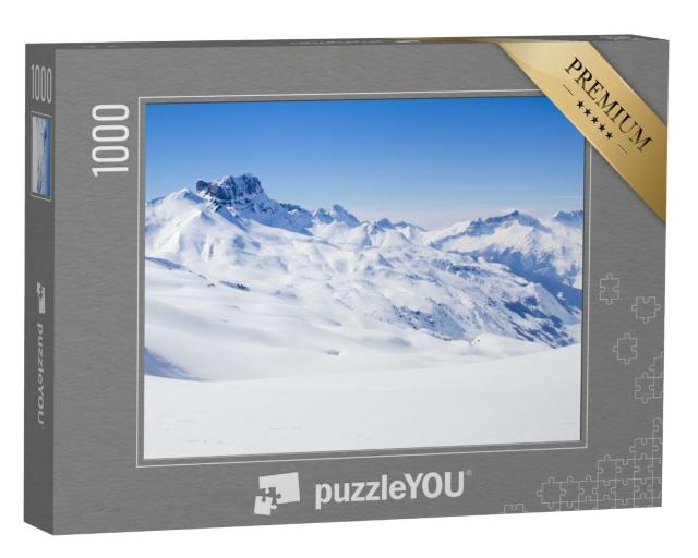 Puzzle 1000 Teile „Schneebedeckter Acher Burgberg im Winter“