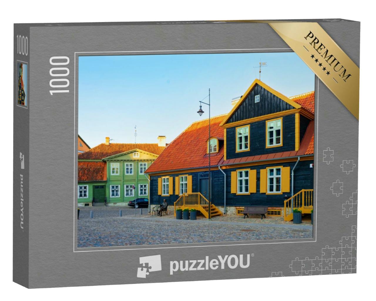Puzzle 1000 Teile „Zentraler Platz von Kuldiga in Kurzeme, Westlettland“