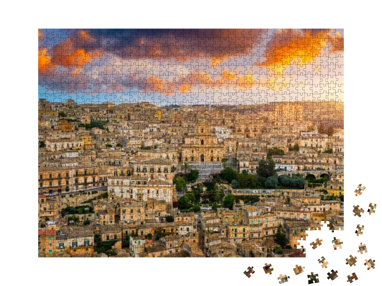 Puzzle 1000 Teile „Ansicht von Modica in Sizilien, Italien“