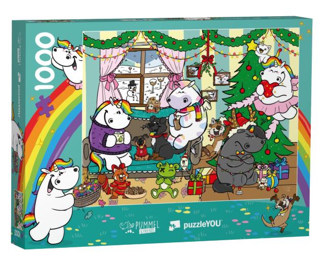 Puzzle 1000 Teile „Pummeleinhorn: Pummel & Friends - Weihnachten“