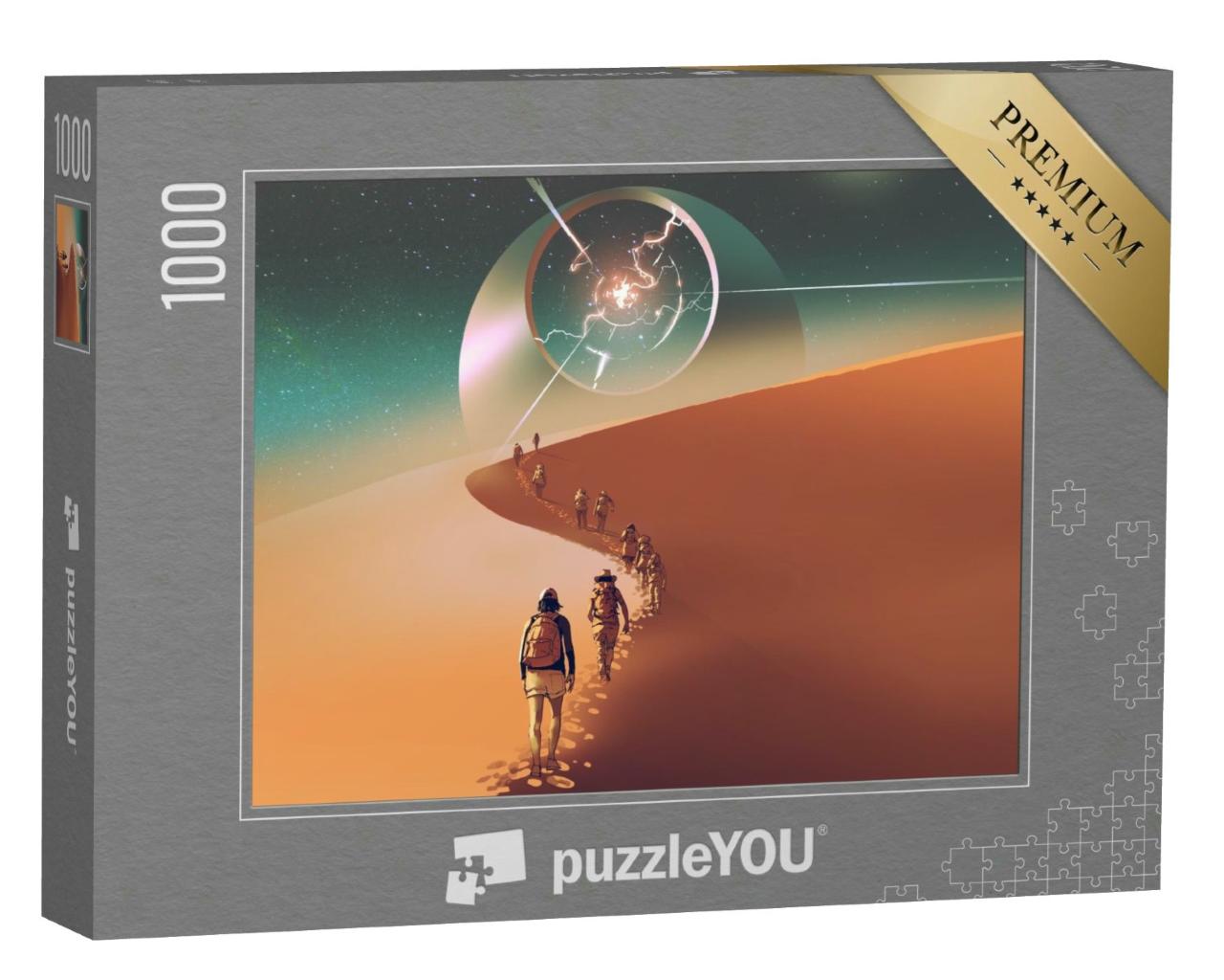 Puzzle 1000 Teile „Marsch durch die Wüste zu einem geheimen Portal“