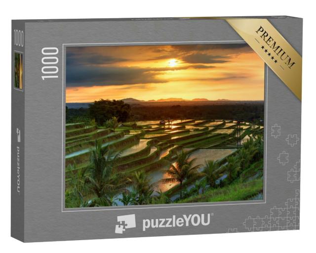 Puzzle 1000 Teile „Jatiluwih-Reisterrassen auf Bali bei Sonnenaufgang, Indonesien“