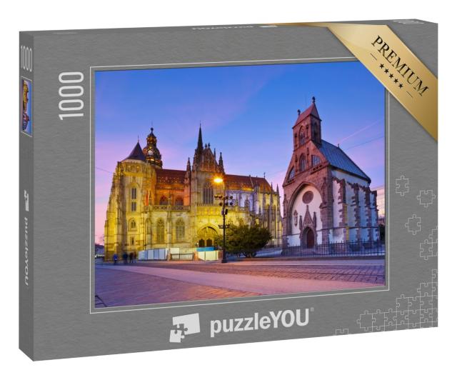 Puzzle 1000 Teile „St. Michael Kapelle und St. Elisabeth Kathedrale in Kosice in der Ostslowakei“