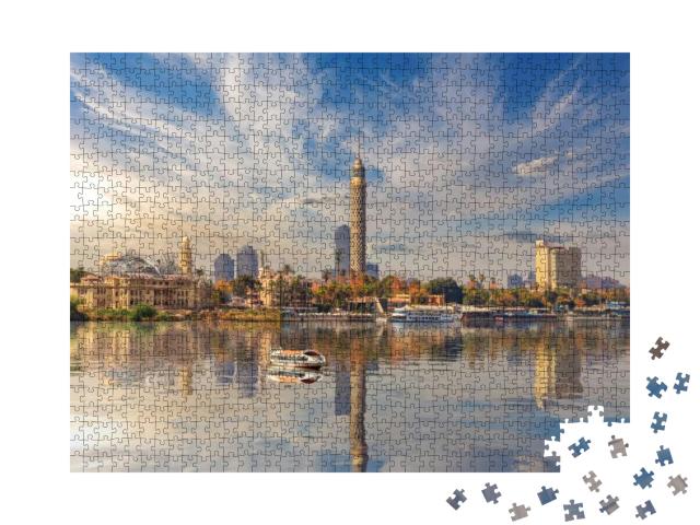 Puzzle 1000 Teile „Stadtzentrum von Kairo am Nil, Ägypten“