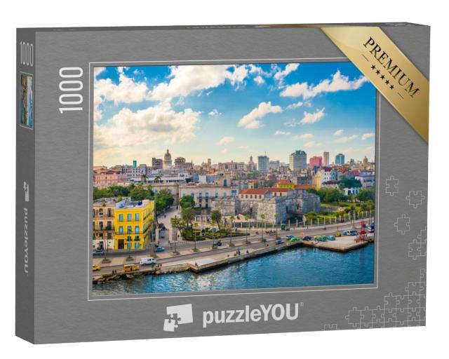 Puzzle 1000 Teile „Skyline der Innenstadt am Malecon, Havanna, Kuba“