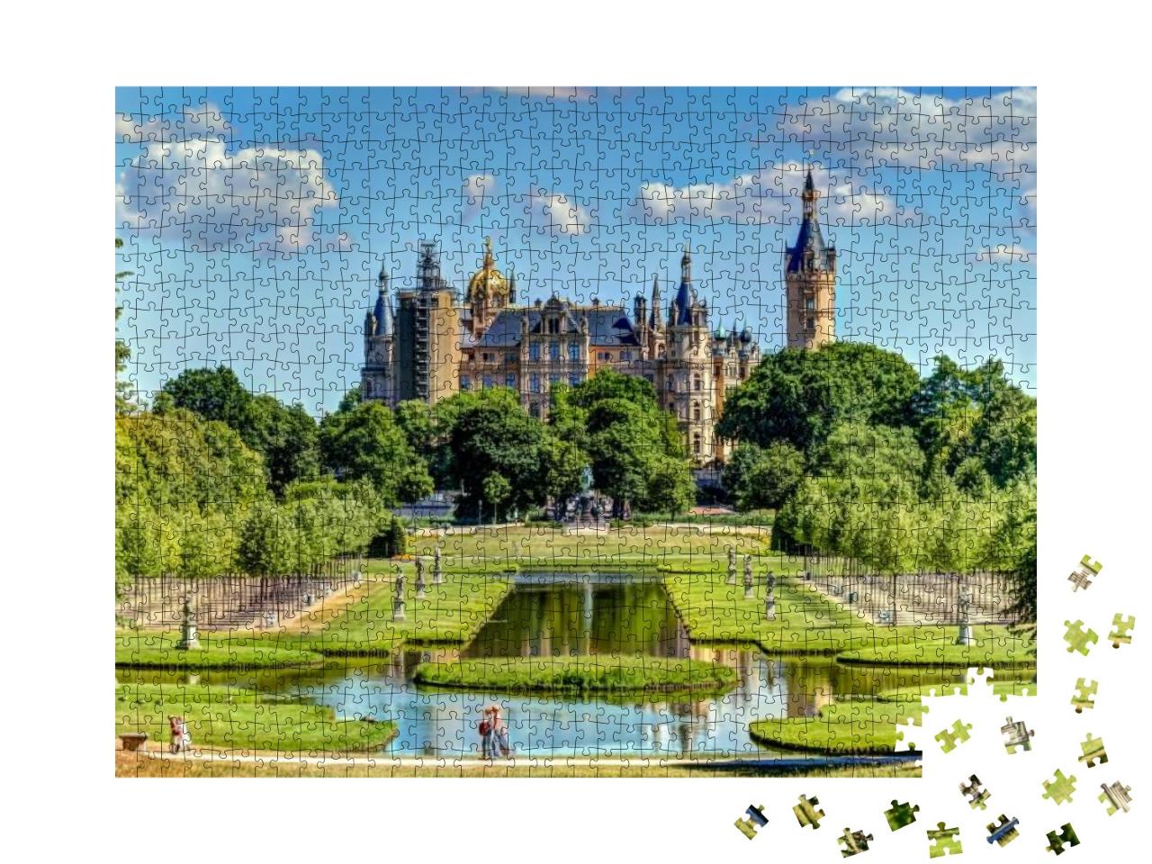 Puzzle 1000 Teile „Blauer Himmel über dem Schweriner Schloss in Deutschland“