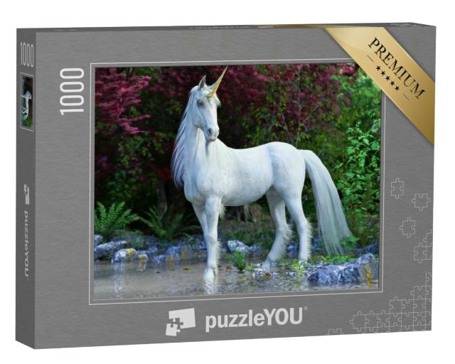 Puzzle 1000 Teile „Mythisches weißes Einhorn“